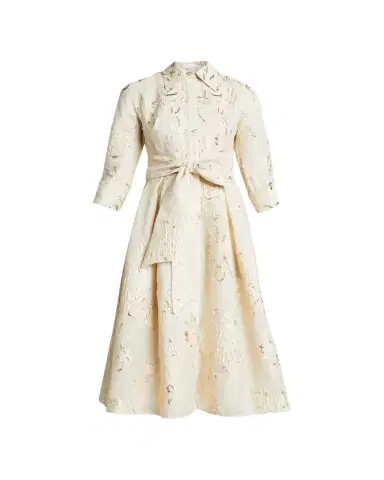 Rickie Freeman for Teri Jon Metallic Jacquard Belted Shirtdress | Thumbnail 1 Rickie Freeman for Teri Jon Metallic Jacquard Belted Shirtdress | Thumbnail 1