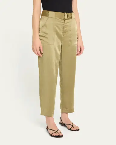 Ramy Brook Hayden Belted Cropped Satin Pants | Thumbnail 4 Ramy Brook Hayden Belted Cropped Satin Pants | Thumbnail 4