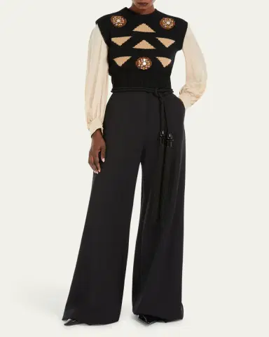 Max Mara Circolo Wide Leg Jersey Trousers | Thumbnail 2 Max Mara Circolo Wide Leg Jersey Trousers | Thumbnail 2