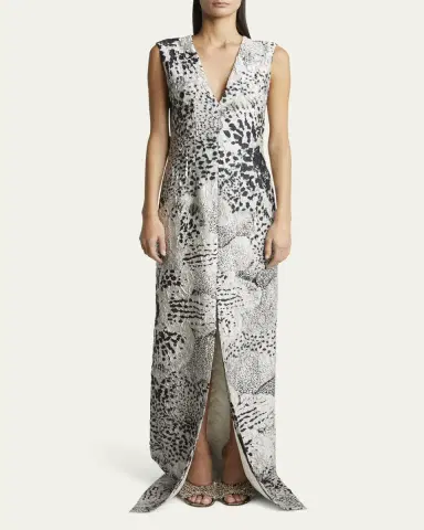 Dries Van Noten Delina Long Orchid Dress | Thumbnail 2 Dries Van Noten Delina Long Orchid Dress | Thumbnail 2