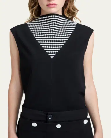 Proenza Schouler Prescott Stripe Panel Matte Crepe Top | Thumbnail 5 Proenza Schouler Prescott Stripe Panel Matte Crepe Top | Thumbnail 5