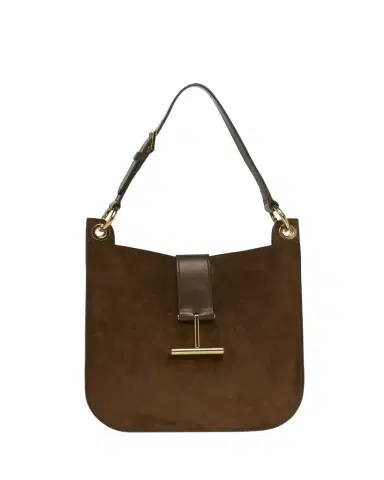 Tom Ford Tara Small Hobo Crossbody in Suede | Thumbnail 1 Tom Ford Tara Small Hobo Crossbody in Suede | Thumbnail 1