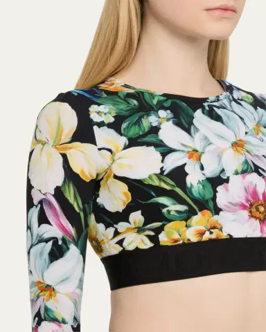 Dolce & Gabbana Mix Fiori Long-Sleeve Crop Top | Thumbnail 5 Dolce & Gabbana Mix Fiori Long-Sleeve Crop Top | Thumbnail 5