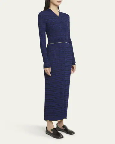 Proenza Schouler White Label Ivanna Long-Sleeve Micro Check Dress | Thumbnail 4 Proenza Schouler White Label Ivanna Long-Sleeve Micro Check Dress | Thumbnail 4