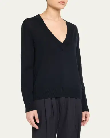 TWP Perfect Deep V Wool Sweater | Thumbnail 4 TWP Perfect Deep V Wool Sweater | Thumbnail 4