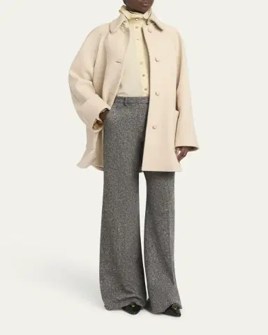 Valentino Garavani Cappotto Wool V Gold-Trim Jacket | Thumbnail 2 Valentino Garavani Cappotto Wool V Gold-Trim Jacket | Thumbnail 2