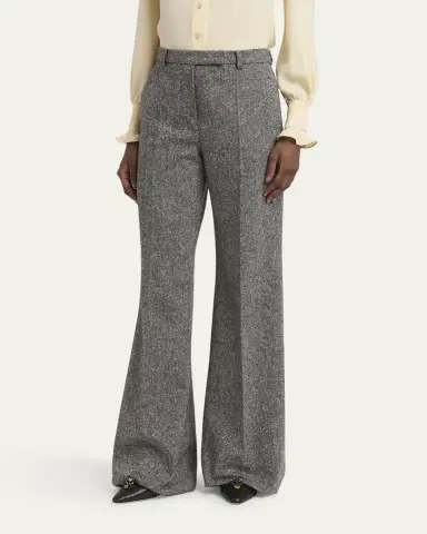 Valentino Garavani Wool Woven Flare Pants | Thumbnail 4 Valentino Garavani Wool Woven Flare Pants | Thumbnail 4