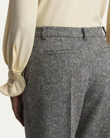 Valentino Garavani Wool Woven Flare Pants | Thumbnail 5 Valentino Garavani Wool Woven Flare Pants | Thumbnail 5