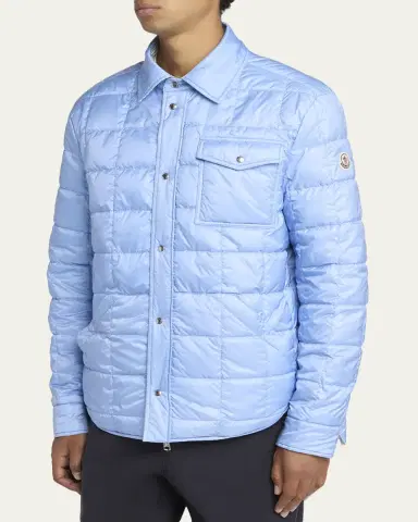 Moncler Men's Crescent Reversible Down Shirt Jacket | Thumbnail 4 Moncler Men's Crescent Reversible Down Shirt Jacket | Thumbnail 4