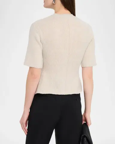 Proenza Schouler White Label Dana Cinched Short-Sleeve Sweater | Thumbnail 7 Proenza Schouler White Label Dana Cinched Short-Sleeve Sweater | Thumbnail 7