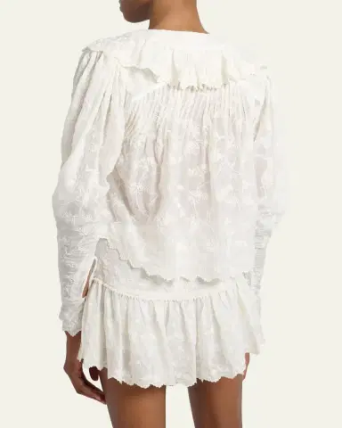 Isabel Marant Zelly Embroidered Button-Front Blouse | Thumbnail 3 Isabel Marant Zelly Embroidered Button-Front Blouse | Thumbnail 3