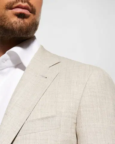 Canali Men's Solid Linen-Blend Suit | Thumbnail 2 Canali Men's Solid Linen-Blend Suit | Thumbnail 2