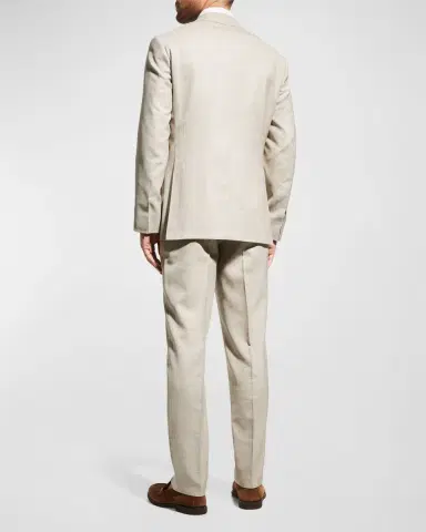 Canali Men's Solid Linen-Blend Suit | Thumbnail 3 Canali Men's Solid Linen-Blend Suit | Thumbnail 3