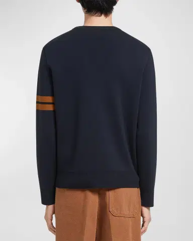 ZEGNA Men's Signifier Stripe Wool Crewneck Sweater | Thumbnail 2 ZEGNA Men's Signifier Stripe Wool Crewneck Sweater | Thumbnail 2