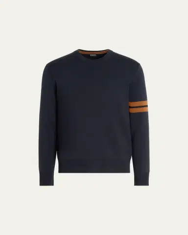 ZEGNA Men's Signifier Stripe Wool Crewneck Sweater | Thumbnail 3 ZEGNA Men's Signifier Stripe Wool Crewneck Sweater | Thumbnail 3