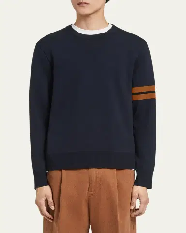 ZEGNA Men's Signifier Stripe Wool Crewneck Sweater | Thumbnail 5 ZEGNA Men's Signifier Stripe Wool Crewneck Sweater | Thumbnail 5