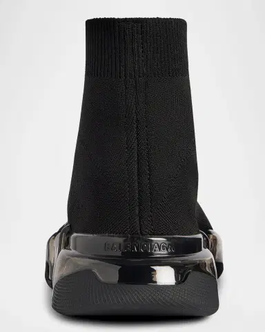 Balenciaga Men's Speed 2.0 Clear-Sole Knit Runner Sneakers | Thumbnail 3 Balenciaga Men's Speed 2.0 Clear-Sole Knit Runner Sneakers | Thumbnail 3