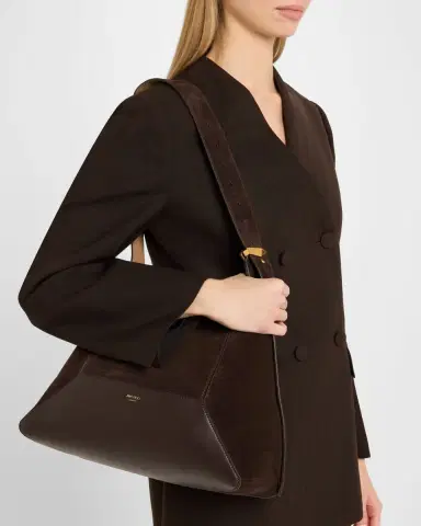 Jimmy Choo Medium Diamond Brown Suede & Leather Hobo Bag | Thumbnail 2 Jimmy Choo Medium Diamond Brown Suede & Leather Hobo Bag | Thumbnail 2