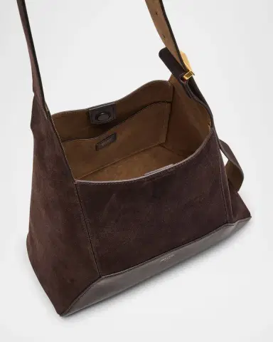 Jimmy Choo Medium Diamond Brown Suede & Leather Hobo Bag | Thumbnail 4 Jimmy Choo Medium Diamond Brown Suede & Leather Hobo Bag | Thumbnail 4