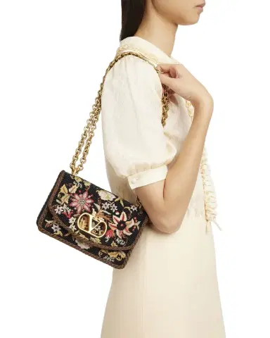 Valentino Garavani Vain Small VLOGO Floral Beaded Shoulder Bag | Thumbnail 1 Valentino Garavani Vain Small VLOGO Floral Beaded Shoulder Bag | Thumbnail 1