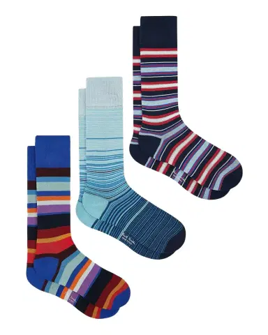 Paul Smith Men's Variety Stripe 3-Pack Crew Socks | Thumbnail 1 Paul Smith Men's Variety Stripe 3-Pack Crew Socks | Thumbnail 1