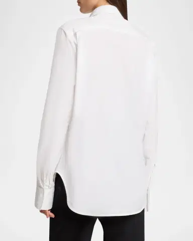 Victoria Beckham Pintucked Cotton Poplin Shirt | Thumbnail 3 Victoria Beckham Pintucked Cotton Poplin Shirt | Thumbnail 3