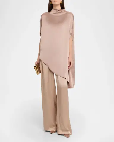 LAPOINTE Satin Asymmetric Cape Top | Thumbnail 2 LAPOINTE Satin Asymmetric Cape Top | Thumbnail 2