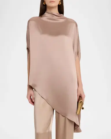 LAPOINTE Satin Asymmetric Cape Top | Thumbnail 4 LAPOINTE Satin Asymmetric Cape Top | Thumbnail 4