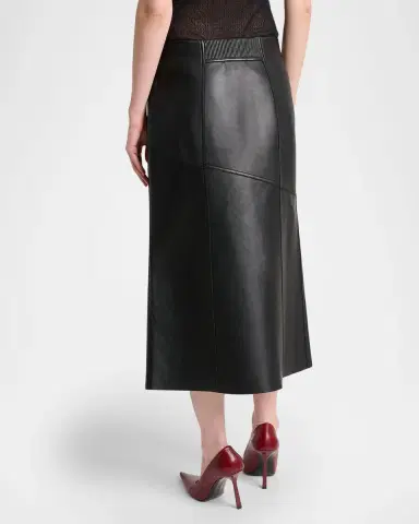 Victoria Beckham Paneled Leather Midi Skirt | Thumbnail 3 Victoria Beckham Paneled Leather Midi Skirt | Thumbnail 3