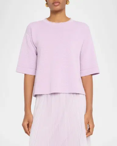 FABIANA FILIPPI Bead-Trim Crewneck Knit T-Shirt | Thumbnail 4 FABIANA FILIPPI Bead-Trim Crewneck Knit T-Shirt | Thumbnail 4