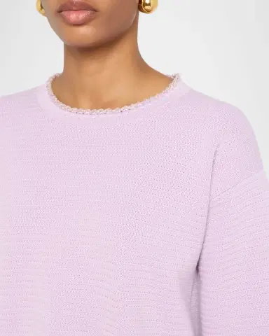 FABIANA FILIPPI Bead-Trim Crewneck Knit T-Shirt | Thumbnail 5 FABIANA FILIPPI Bead-Trim Crewneck Knit T-Shirt | Thumbnail 5