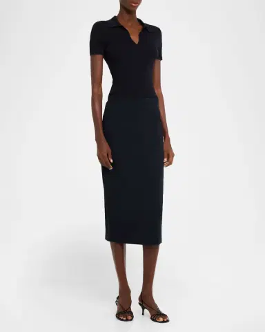 Max Mara Rib-Knit Wool Polo Shirt | Thumbnail 2 Max Mara Rib-Knit Wool Polo Shirt | Thumbnail 2