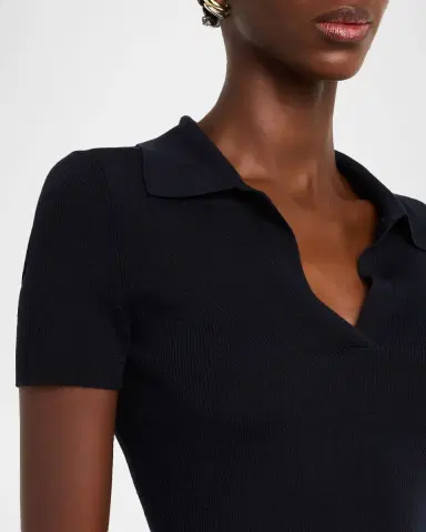 Max Mara Rib-Knit Wool Polo Shirt | Thumbnail 5 Max Mara Rib-Knit Wool Polo Shirt | Thumbnail 5