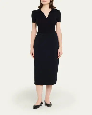 Max Mara Rib-Knit Wool Polo Shirt | Thumbnail 7 Max Mara Rib-Knit Wool Polo Shirt | Thumbnail 7