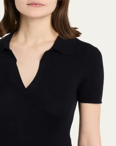 Max Mara Rib-Knit Wool Polo Shirt | Thumbnail 10 Max Mara Rib-Knit Wool Polo Shirt | Thumbnail 10