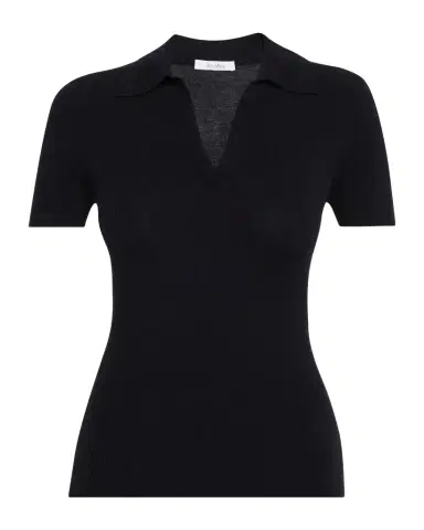 Max Mara Rib-Knit Wool Polo Shirt | Thumbnail 1 Max Mara Rib-Knit Wool Polo Shirt | Thumbnail 1