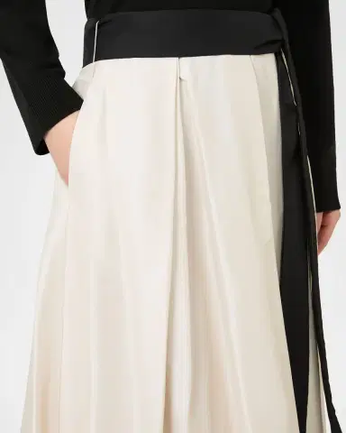 Max Mara Baschi Waist-Sash Pleated Taffeta Midi Skirt | Thumbnail 5 Max Mara Baschi Waist-Sash Pleated Taffeta Midi Skirt | Thumbnail 5