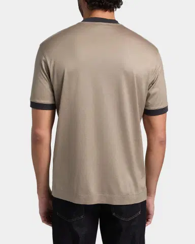 Emporio Armani Men 's Lyocell and Cotton Contrast-Trim Crewneck T-Shirt | Thumbnail 2 Emporio Armani Men 's Lyocell and Cotton Contrast-Trim Crewneck T-Shirt | Thumbnail 2