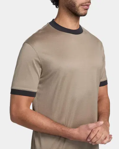 Emporio Armani Men 's Lyocell and Cotton Contrast-Trim Crewneck T-Shirt | Thumbnail 4 Emporio Armani Men 's Lyocell and Cotton Contrast-Trim Crewneck T-Shirt | Thumbnail 4