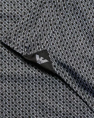 Emporio Armani Men's Polyester and Cotton Micro-Geometric Sport Shirt | Thumbnail 7 Emporio Armani Men's Polyester and Cotton Micro-Geometric Sport Shirt | Thumbnail 7
