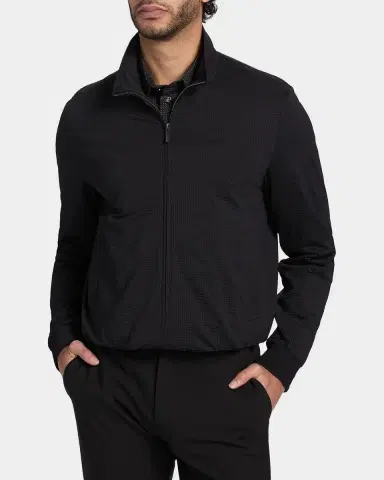 Emporio Armani Men's Seersucker Bomber Jacket | Thumbnail 4 Emporio Armani Men's Seersucker Bomber Jacket | Thumbnail 4