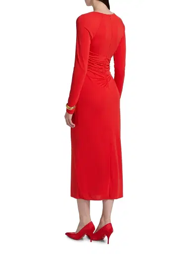 Cinq à Sept Women's Jalyn Draped Jersey Midi-Dress - Bisou | Thumbnail 5 Cinq à Sept Women's Jalyn Draped Jersey Midi-Dress - Bisou | Thumbnail 5