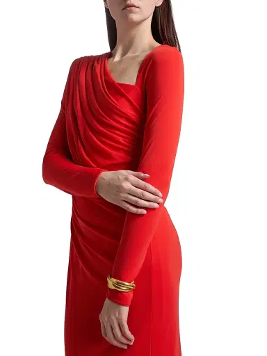 Cinq à Sept Women's Jalyn Draped Jersey Midi-Dress - Bisou | Thumbnail 6 Cinq à Sept Women's Jalyn Draped Jersey Midi-Dress - Bisou | Thumbnail 6