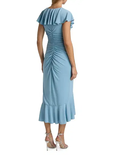 Cinq à Sept Women's Malak Ruffle Wrap Dress - Bluebell | Thumbnail 5 Cinq à Sept Women's Malak Ruffle Wrap Dress - Bluebell | Thumbnail 5