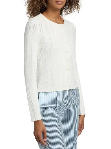 Adam Lippes Women's Faye Compact Jacquard Cardigan - | Thumbnail 4 Adam Lippes Women's Faye Compact Jacquard Cardigan - | Thumbnail 4