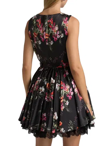 Cinq à Sept Women's Caelia Iris Bouquet Minidress - Black Multi | Thumbnail 5 Cinq à Sept Women's Caelia Iris Bouquet Minidress - Black Multi | Thumbnail 5
