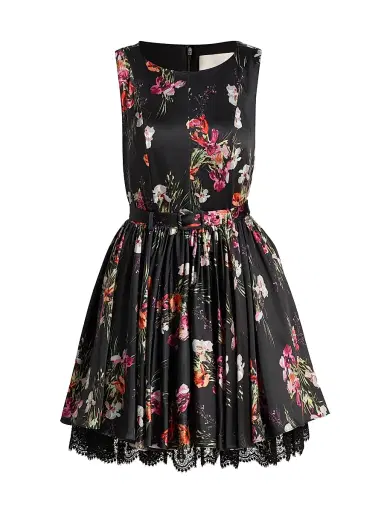Cinq à Sept Women's Caelia Iris Bouquet Minidress - Black Multi | Thumbnail 1 Cinq à Sept Women's Caelia Iris Bouquet Minidress - Black Multi | Thumbnail 1