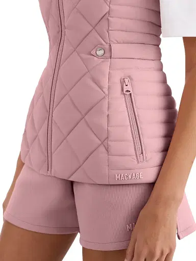 Mackage Women's Stefania Diamond-Quilted Down Vest - Soft Pink | Thumbnail 6 Mackage Women's Stefania Diamond-Quilted Down Vest - Soft Pink | Thumbnail 6