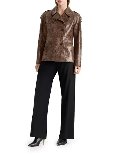 Mackage Women's Dolores Snake-Embossed Leather Jacket - Umber - Size XL | Thumbnail 2 Mackage Women's Dolores Snake-Embossed Leather Jacket - Umber - Size XL | Thumbnail 2