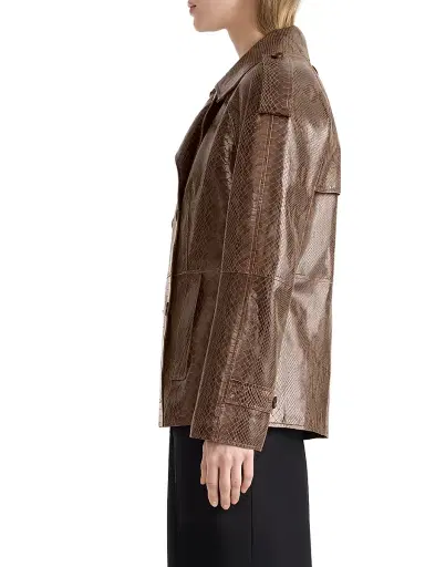 Mackage Women's Dolores Snake-Embossed Leather Jacket - Umber - Size XL | Thumbnail 5 Mackage Women's Dolores Snake-Embossed Leather Jacket - Umber - Size XL | Thumbnail 5